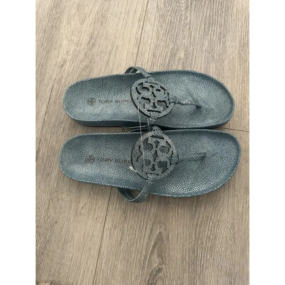 Tory Burch Sea Wind Miller Cloud Leather Thong SandalsComfort Straps US 8.5